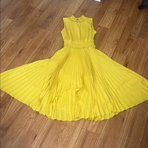 Nanette Lepore Yellow Pleated Maxi Dress